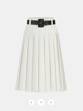NWT Commense Belted Pleated Midi Skirt Sz S